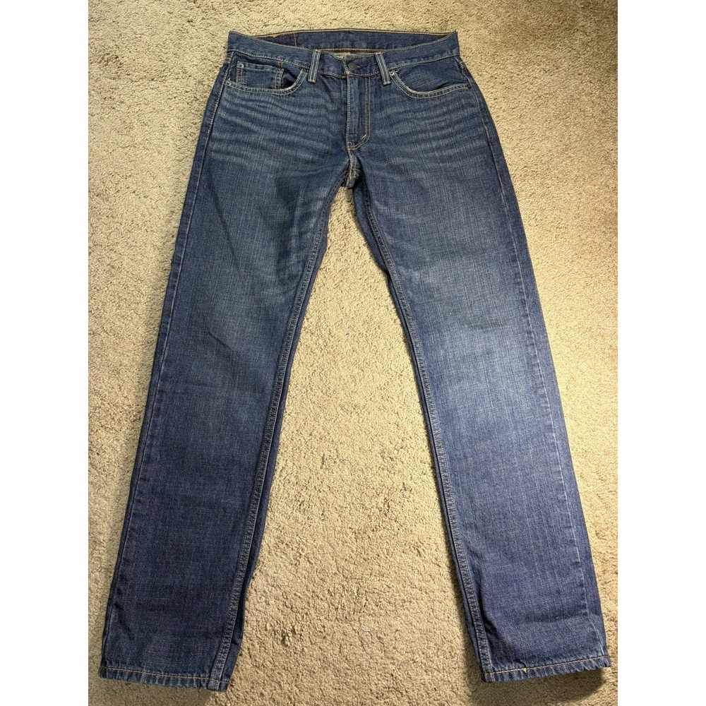 Levis 559 Jean Relaxed Straight Men30x32 Dark Blue Denim Cotton Low Rise Zip Fly